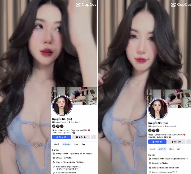 Cô gái TikTok xinh tự sướng trước camera bị lộ